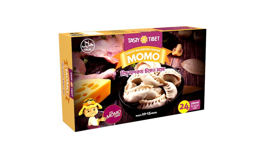 Tasty Tibet Chicken Cheese Mushroom Momo 12 Pieces