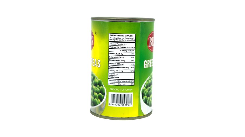Best's Green Peas Tin 425g (±25g)