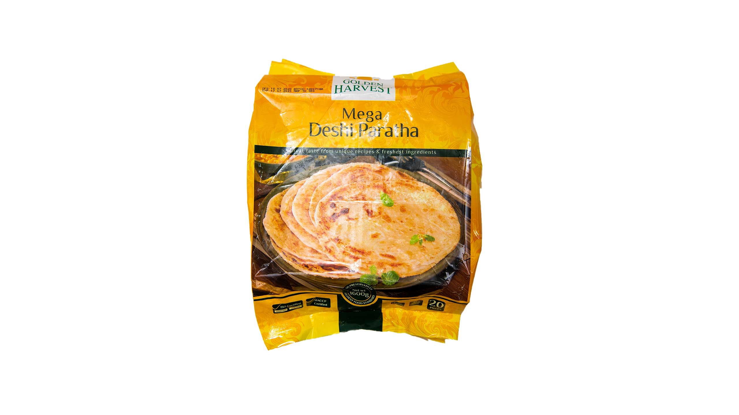 Golden Harvest Mega Deshi Paratha 1600gm (20 Pcs)
