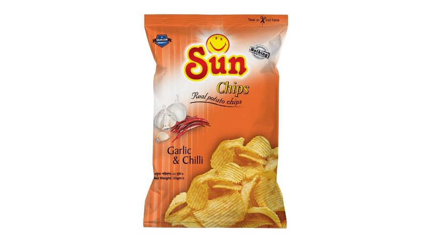 Sun Potato Chips Garlic And Chilli 20g +- 2g