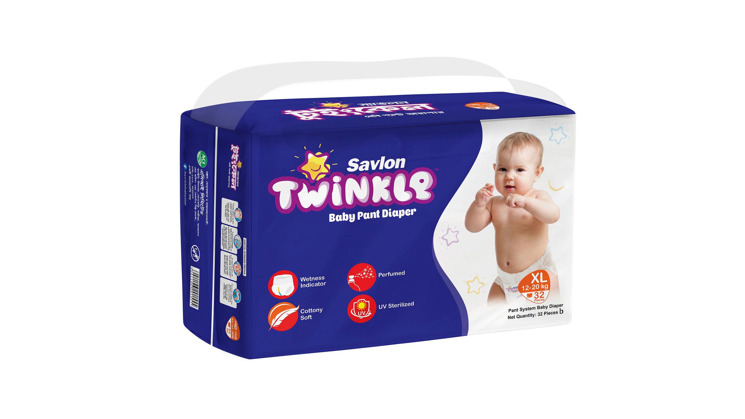 Savlon Twinkle Baby Pant Diaper 12-20kg XL 32 Pieces