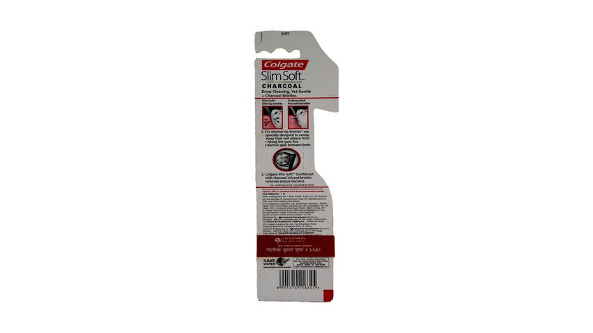 Colgate Slim Fit Charcoal Soft Toothbrush Assorted 1 Pieces