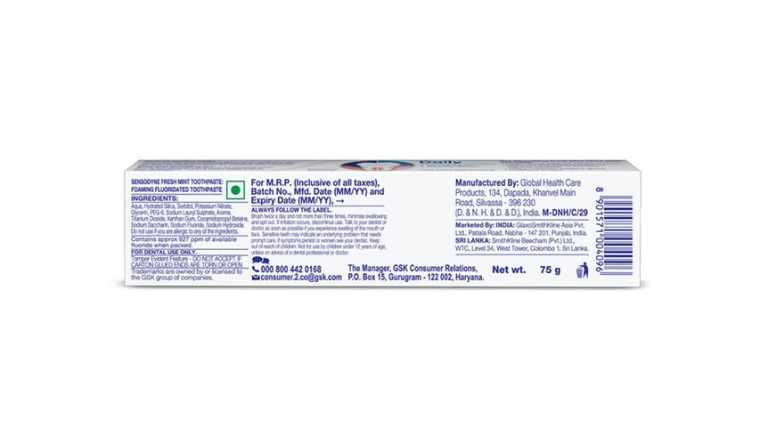 Sensodyne Fresh Mint Toothpaste 75g