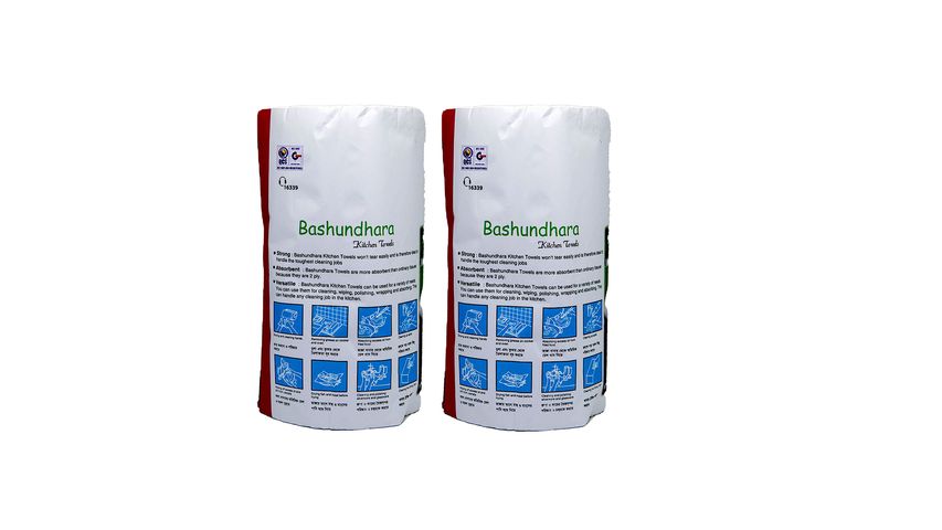 Bashundhara Kitchen Towel Double Roll 2 Packets