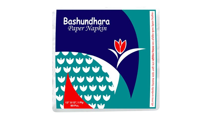 Bashundhara Paper Napkin 1 Ply (13 x 13 Inches) 80 Pieces