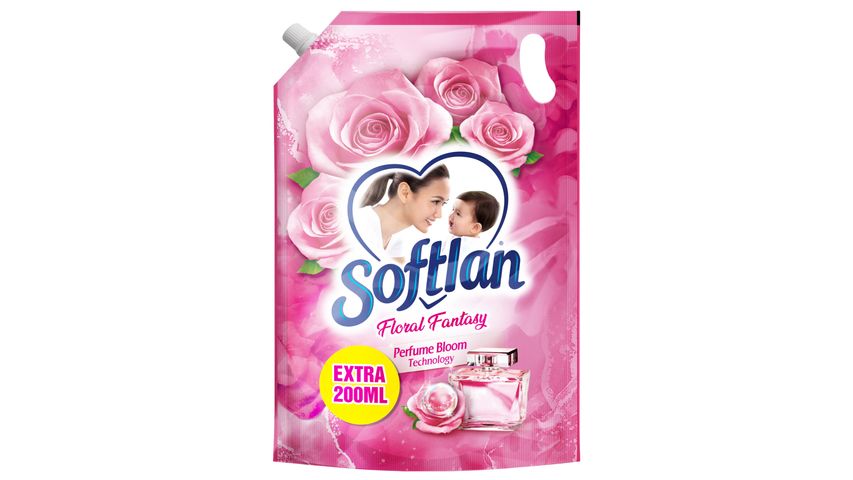 Softlan Anti Wrinkles Floral Fantasy (Pink) Fabric Softener Refill 1.6L