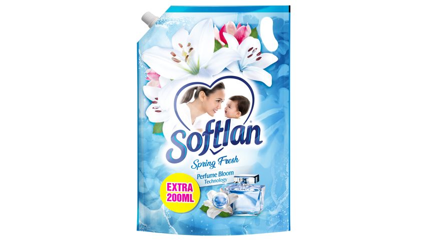 Softlan Anti Wrinkles Spring Fresh (Blue) Fabric Softener Refill 1.6L