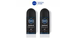 Nivea Men Deodorant Deep Black Charcoal Dark Wood Roll-on 2pcs x 50ml
