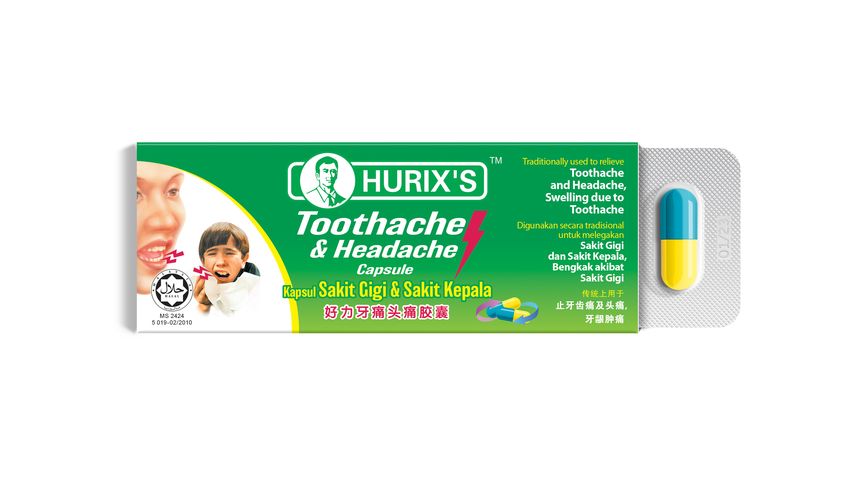 Hurix's Toothache & Headache Capsule 6 Pieces