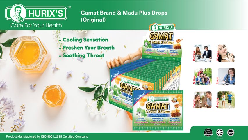 Hurix's Gamat Madu Plus Original Drops 6 Pieces