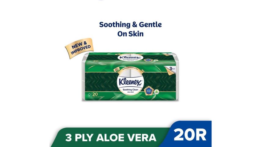Kleenex Bath Tissue Clean Care Aloe 20 Rolls x 190pcs