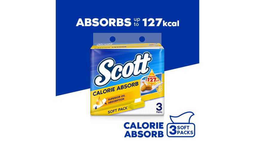 Scott Calorie Absorb Interfolded Kitchen Towel 3 Packs x 80pcs