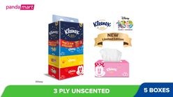 Kleenex Facial Tissue Box Limited Edition 3 Ply 5 Packs x 90pcs