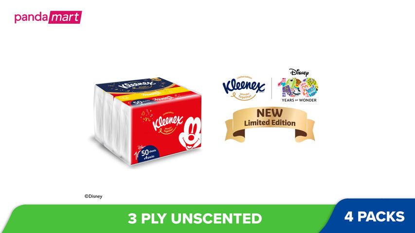 Kleenex Facial Tissue Travel Pack Limited Edition 3 Ply 4 Packs x 50pcs