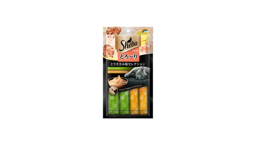 Sheba Melty Cat Treats Adult Chicken Flavor & Chicken and Whitefish Flavor 48g