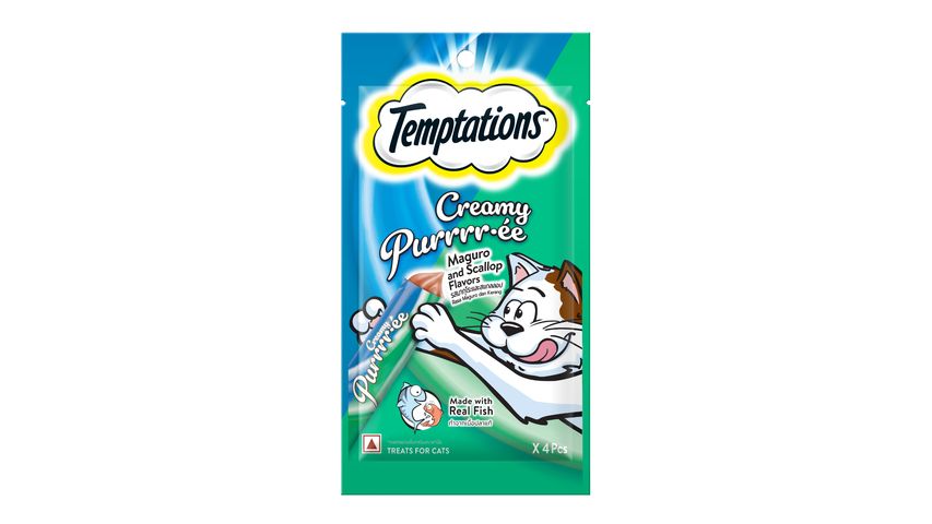 Temptations Creamy Purrrree Cat Snack Adult Maguro & Scallop 48g