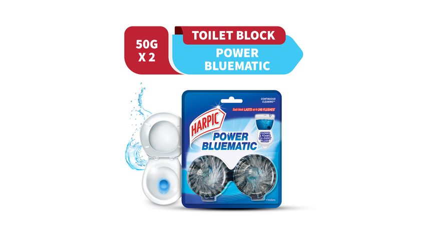 Harpic Power Bluematic Toilet Cleaning Block 2 x 50g
