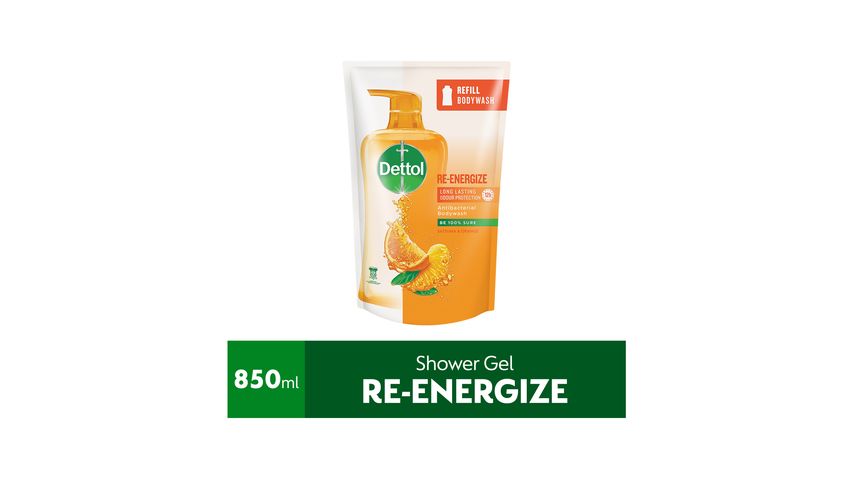 Dettol Shower Gel Re-Energize Refill Pouch 900g