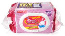 Pureen Baby Wipes Vitamin E & Aloe Vera Green | 2 x 30 Pcs