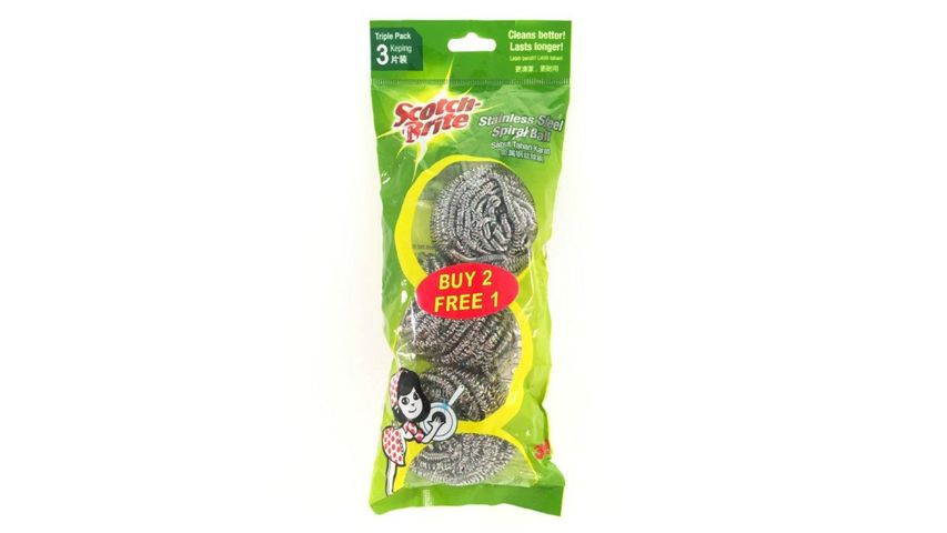Scotch-Brite 333 Metallic Spiral Ball Promo Pack 3pcs