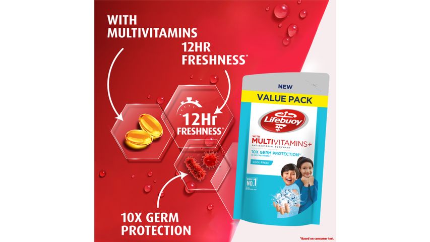 Lifebuoy Cool Fresh Menthol Anti-Bacterial Body Wash Refill 850ml