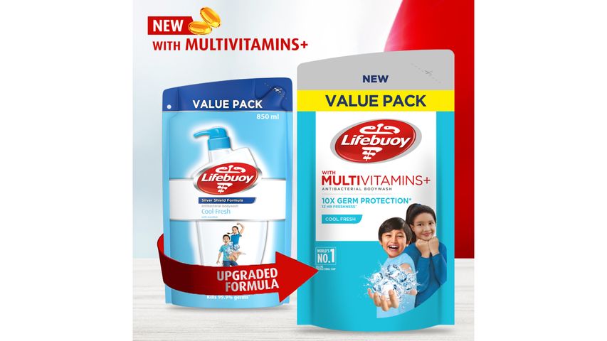 Lifebuoy Cool Fresh Menthol Anti-Bacterial Body Wash Refill 850ml