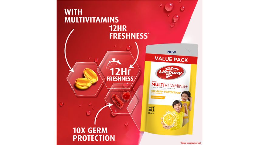 Lifebuoy Lemon Fresh Body Wash Refill | 850 ml
