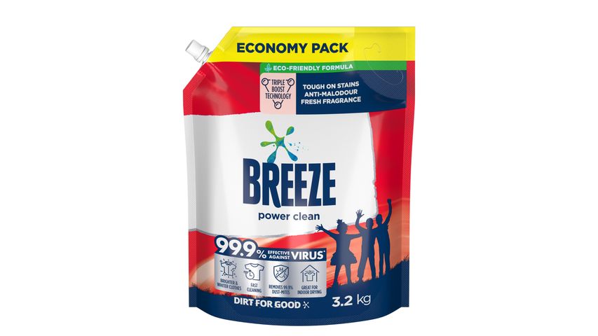 Breeze Liquid Detergent Refill Power Clean 3.2kg