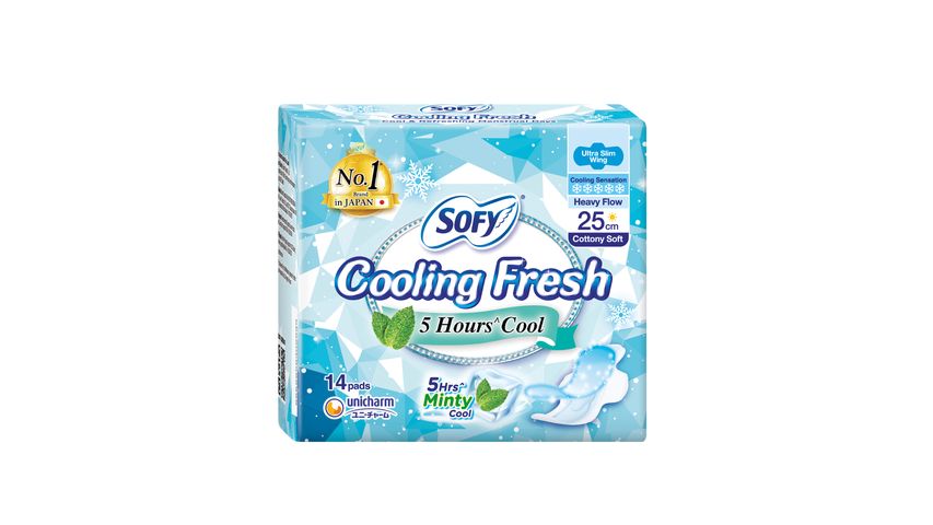 Sofy Cooling Fresh Day Ultra Slim Wing 25cm 14pcs