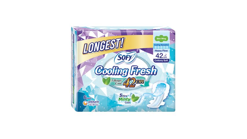 Sofy Cooling Fresh Night Slim Wing 42cm 6pcs