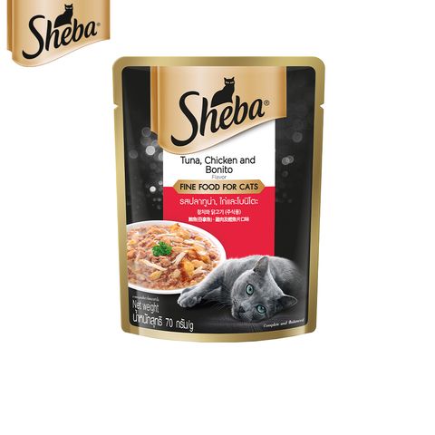 Sheba Tuna Chicken Bonito Flavor Cat Food 70g