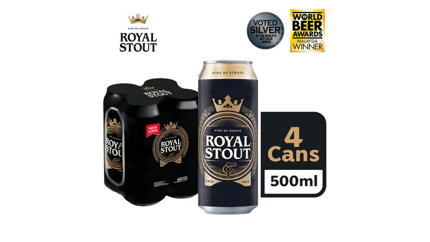 Danish Royal Stout Beer Can (Alcohol) 4s x 500ml