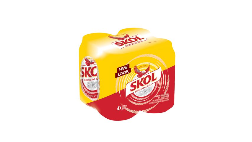 Skol Lager Beer Can (Alcohol) 4s x 320ml