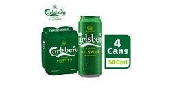 Carlsberg Danish Pilsner Beer Can 4 x 500ml (Non Halal)