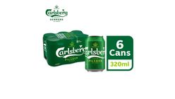Carlsberg Danish Pilsner Beer Can (Alcohol) 6s x 320ml