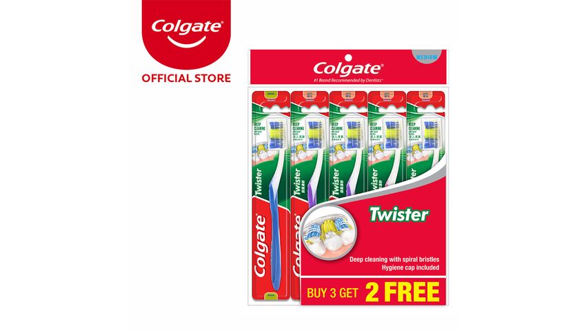 Colgate Medium Twister Toothbrush Value Pack 5s