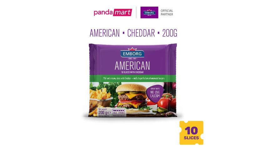 Emborg American Cheddar Cheese Slices 200g