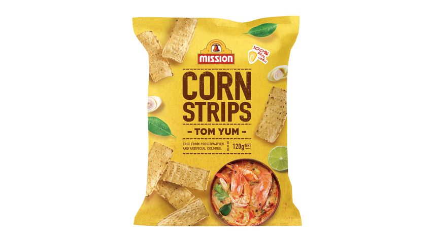 Mission Corn Strips Tom Yum 120g