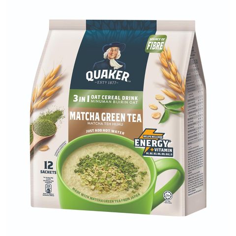 Quaker 3 In 1 Matcha green Tea | 12 x 28 g