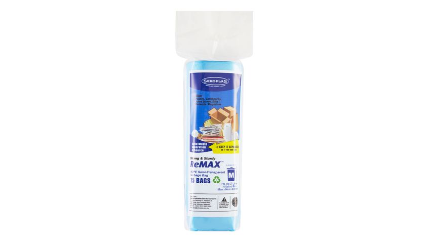Sekoplas Remax Blue Garbage Bag Mini Roll (Medium) 15 Pieces