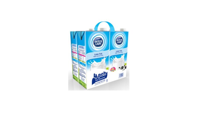 Dutch Lady UHT Low Fat High Calcium Milk 4 x 1L