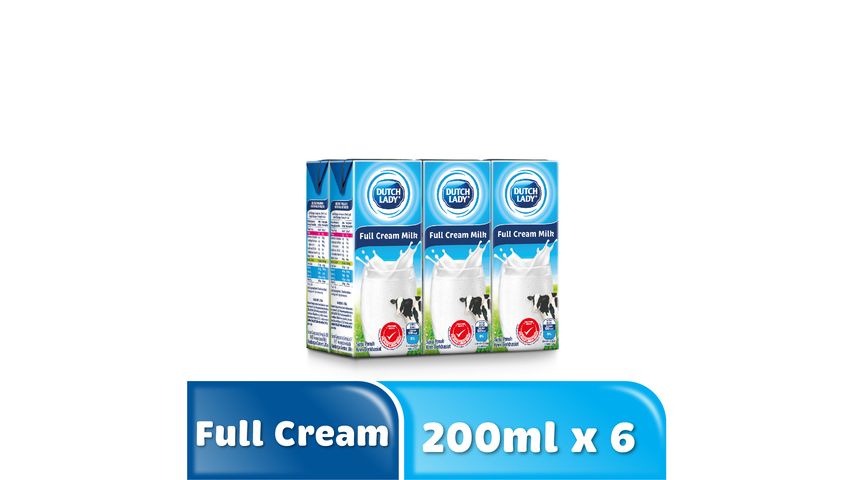 Dutch Lady UHT Full Cream Milk 6 x 200ml