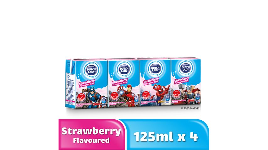 Dutch Lady UHT Marvel Strawberry Milk 4 x 125ml
