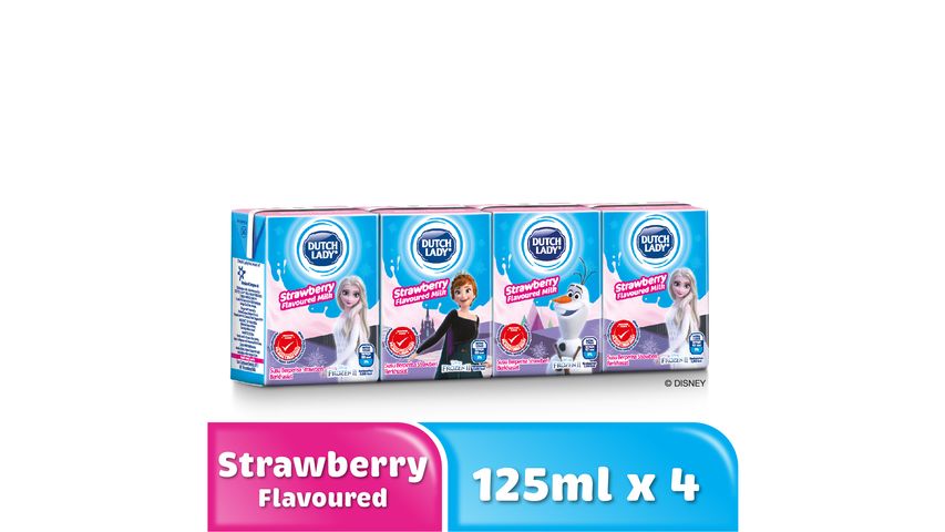 Dutch Lady UHT Princess Strawberry Milk 4 x 125ml