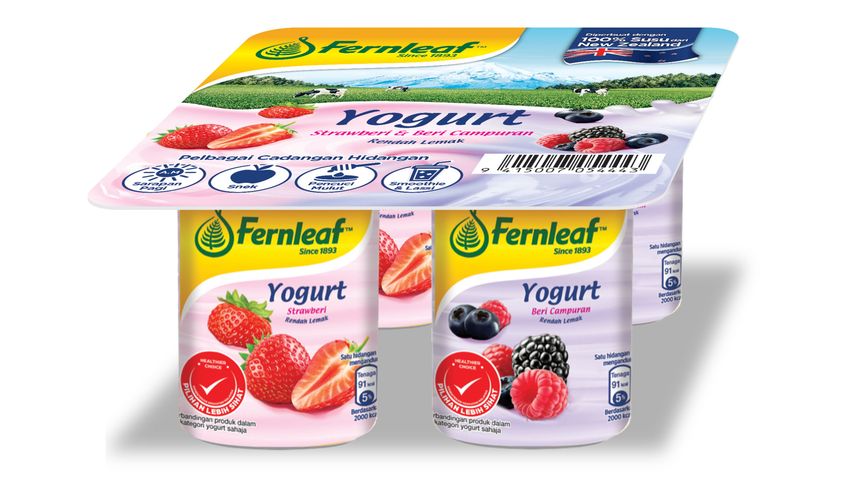 Fernleaf Strawberry & Mixed Berry Yogurt 4 x 110g