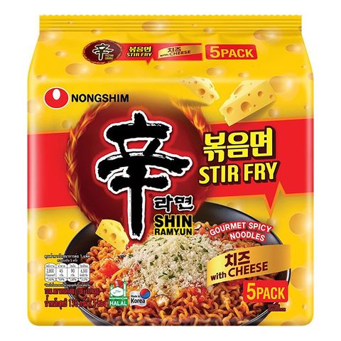 Nongshim Shin Ramyun Stir Fry Cheese 5 x 136g