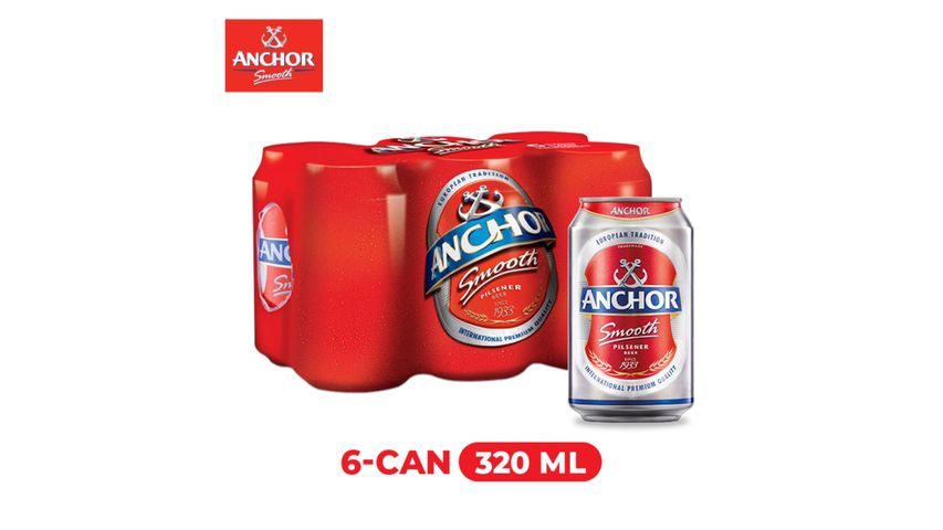 Anchor Smooth Pilsner Beer Can (Alcohol) 6s x 320ml