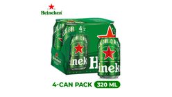 Heineken Lager Beer Can (Alcohol) 4s x 320ml