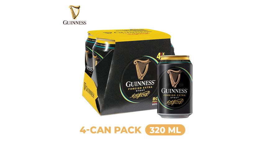 Guinness Foreign Extra Stout Beer Can (Alcohol) 4s x 320ml