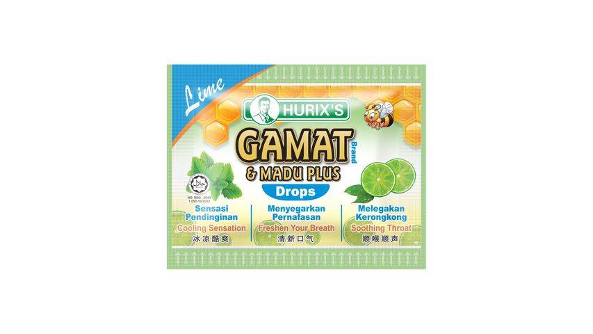 Hurixs Lime Gamat Brand and Madu Plus Drops 6pcs